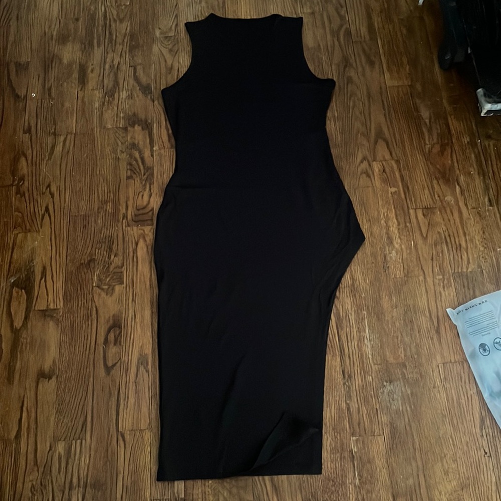 Sexy black dress with slit up left leg